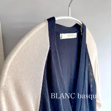 BLANC basque 긴팔 가디건 블랙 베이지 래글런 슬리브