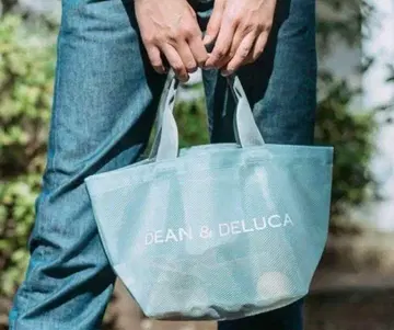 [미사용] DEAN&DELUCA 메쉬 토트백 민트 블루 S 사이즈