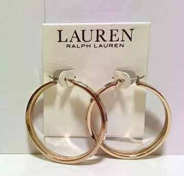 Ralph Lauren 후프 귀걸이 크리스탈 골드