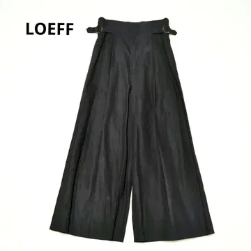 LOEFF 로에프 배기 팬츠 와이드 턱 마 혼방 블랙 0 사이즈