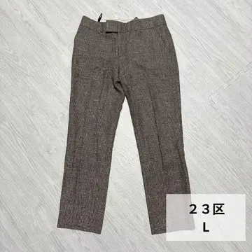 23구 L 브라운 계열 체크 슬랙스 팬츠 가을/겨울 오피스 캐주얼