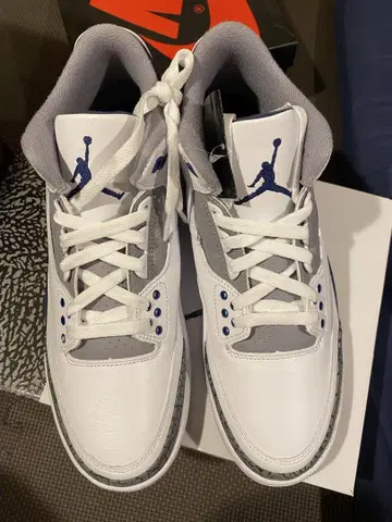 Jordan 3 화이트/그레이/블루 스니커즈
