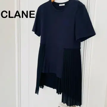 CLANE 클라네 SIDE PLEATS T-SHIRT 네이비