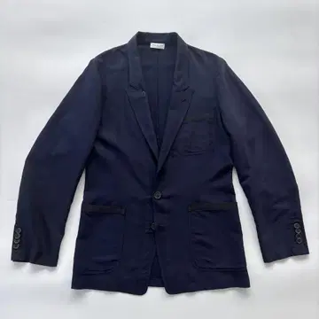 DRIES VAN NOTEN navy rayon jacket