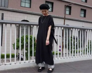 새상품 nest Robe 오타니 유키상 별주 린넨 볼륨 원피스 블랙