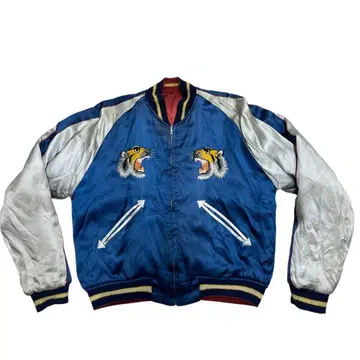 빈티지 50년대 스카잔 수베니어 자켓 실크 호랑이 매