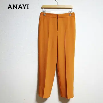 ANAYI 아나이 슬라브 옥스 스트레이트 팬츠 오렌지 38 사이즈