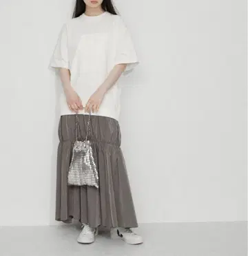 vin 나일론 도킹 원피스 화이트/그레이
