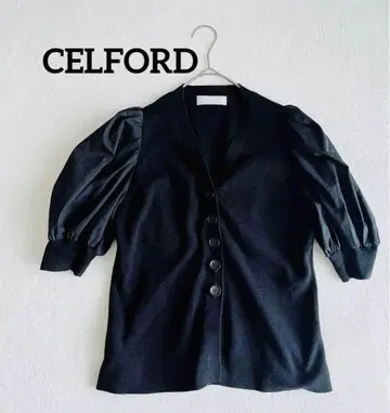 새상품급 CELFORD 파워숄 니트 가디건 반팔 도킹 36 사이즈