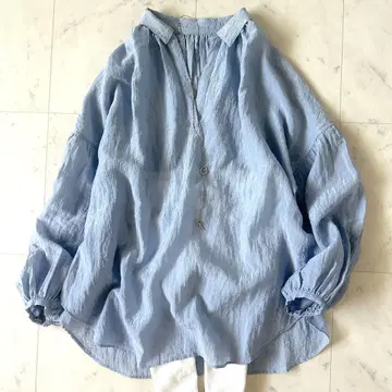 컨디션 최상 이에나 빈티지 워셔 개더 셔츠 블라우스 볼륨 슬리브
