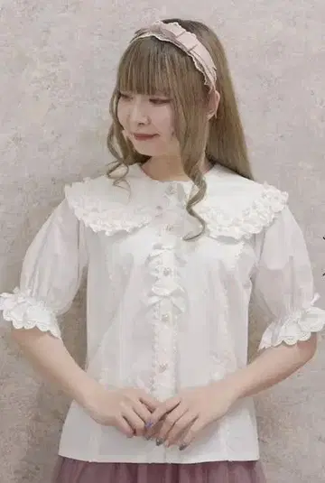 axes femme kawaii 반팔 둥근 카라 코튼 블라우스