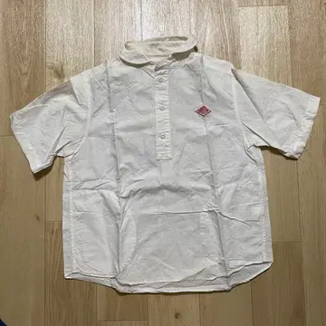 단톤 풀오버 코튼 라미 면마 둥근 카라 반팔 화이트 36 사이즈