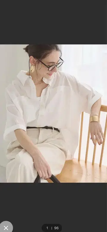 앤지 시어 오버 사이즈 레귤러 카라 셔츠 완판템