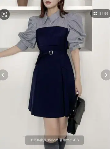 dazzlin 레이어드 셔츠 미니 원피스