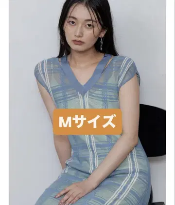 미사용 새상품 [LAGUNAMOON] 시어 체크 니트 원피스