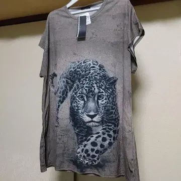 ALBA MODA 레오파드 프린트 튜닉 반팔