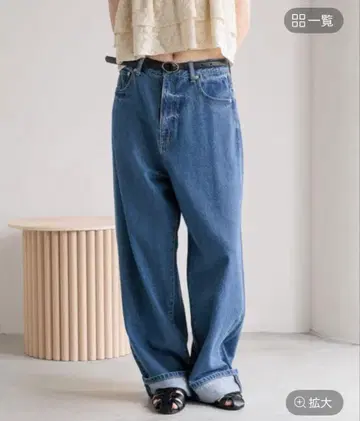 로리즈팜 롤업 루즈 데님