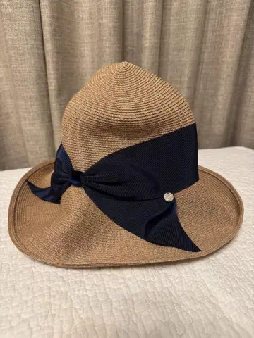 [ Athena New York ] 밀짚모자 네이비 리본