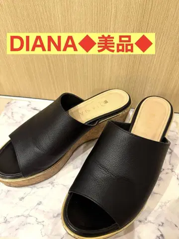 DIANA 다이애나 가죽 웨지솔 샌들 코르크 통굽