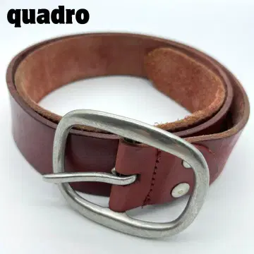 QUADRO 콰드로 벨트 남성용 브라운 천연 가죽 빅 사이즈