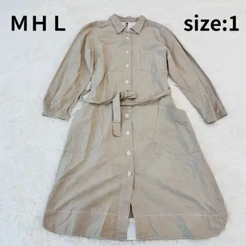 MHL 마가렛호웰 셔츠 원피스 코튼 베이지 S~M