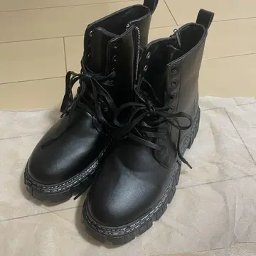[새상품] 남성용 레이스업 통굽 부츠 블랙 27.5cm 43 사이즈