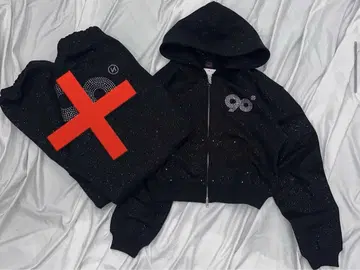 9090girl 셋업 Logo Zip Hoodie size L