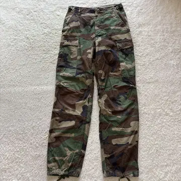 US ARMY 빈티지 우드랜드 카모 카고 팬츠 XS