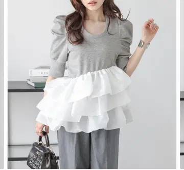 AMELY 벌룬 프릴 상의