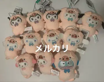 산리오 캐릭터즈 동물 인형옷 마스코트 아기 돼지 편 12점