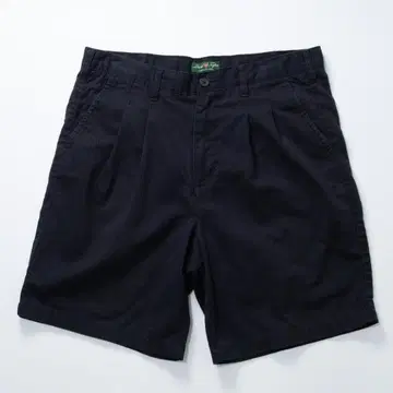 투턱 치노 하프 팬츠 블랙 W36 면 폴리
