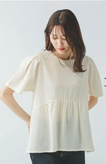 글로벌 워크 자카드 플럼 풀오버 아이보리