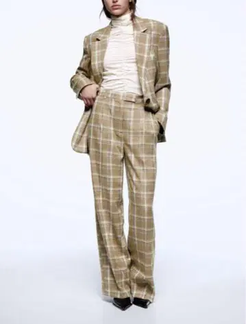 ZARA 자라 체크 무늬 매스큘린 팬츠 M 사이즈