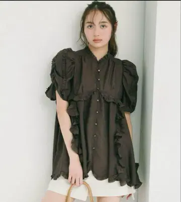 COCODEAL 시어 프릴 블라우스