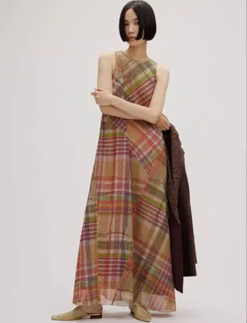 AMERI VINTAGE MEDI STRAIN CHECK DRESS