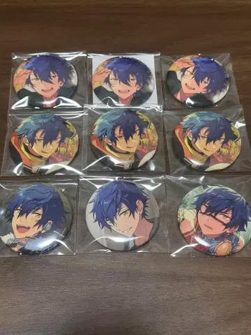 앙스타 사자나미 쥰 피쳐 캔뱃지 이베코레 캔뱃지 9개 세트