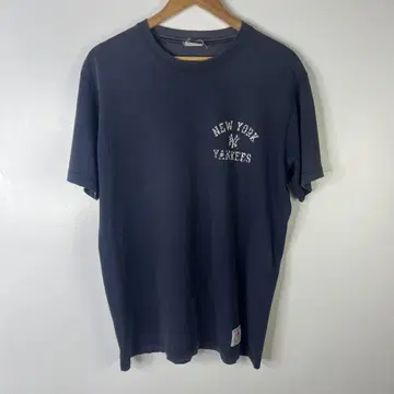 90년대 00년대 New York Yankees 티셔츠 페이드 네이비