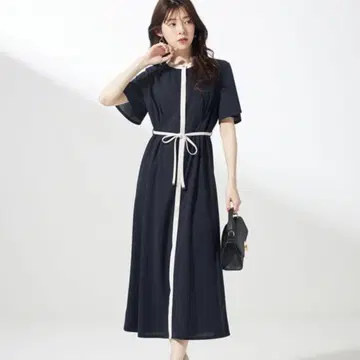 [미사용 새상품] UV 케어 워셔블 2WAY 조젯 저지 원피스