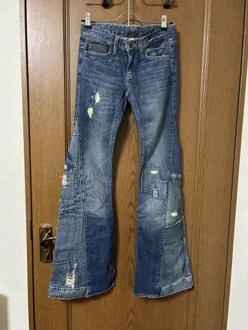 polo Ralph Lauren 데미지 가공 플레어 데님 팬츠