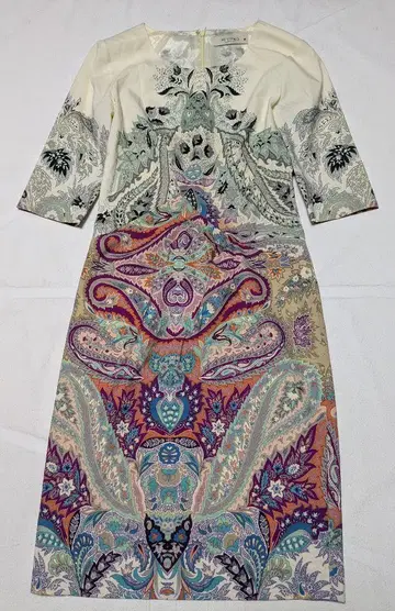 ETRO 에트로 이탈리아제 올 패턴 페이즐리 울 스트레치 원피스