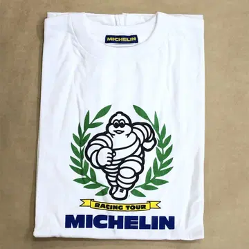 레어 미사용 MICHELIN 미쉐린 기업 T셔츠 당시 로고 화이트