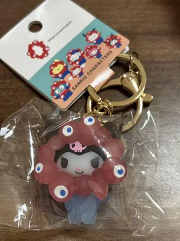 오사카 산리오 먝먝 따라하기 입체 마스코트 클리어 키링 쿠로미