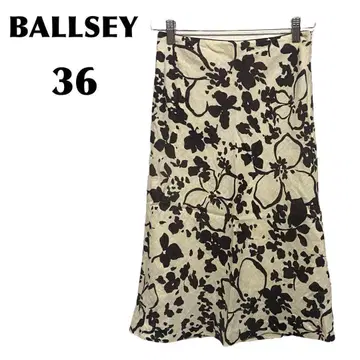 BALLSEY/보르지 [36] 꽃무늬 미디 스커트 린넨 혼방 베이지