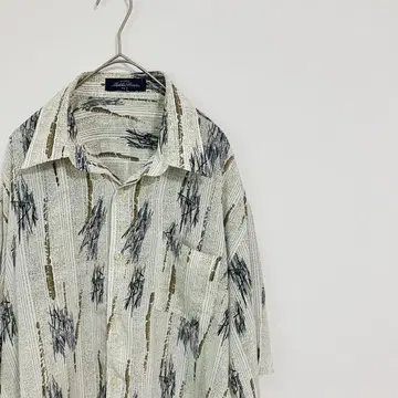 일본제 올 패턴 디자인 흐물거리는 원단 느낌의 알로하 셔츠 빈티지 셔츠