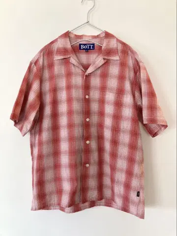 BoTT 보트 Ombre S/S Shirt Red check M 사이즈