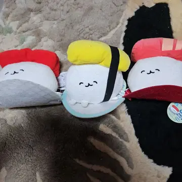 스시 캐릭터 봉제 인형 3개 세트