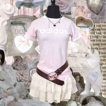 00s y2k adidas 아디다스 피치t 로고t 헤이세이 갸루 링거t