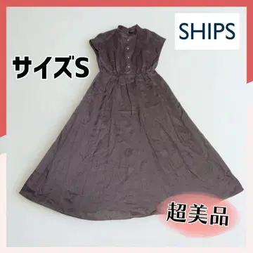 SHIPS 린넨 100% 텔레데란 린넨 원피스 다크 브라운 S 새상품급
