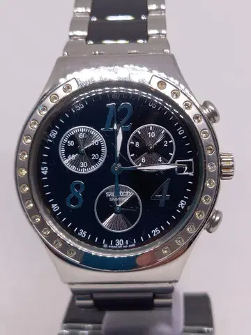 Swatch 크로노그래프 블랙 손목시계