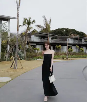 미사용 새상품 Maison celon 베어탑 원피스 드레스 블랙
